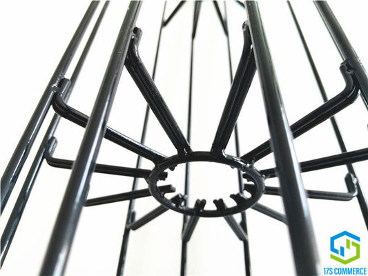 Double Wire Spider Star กรงกรองซิลิคอนเคลือบจีบกรง 120mm Spider Cage Carbon Steel Bag House Cage